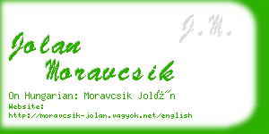 jolan moravcsik business card